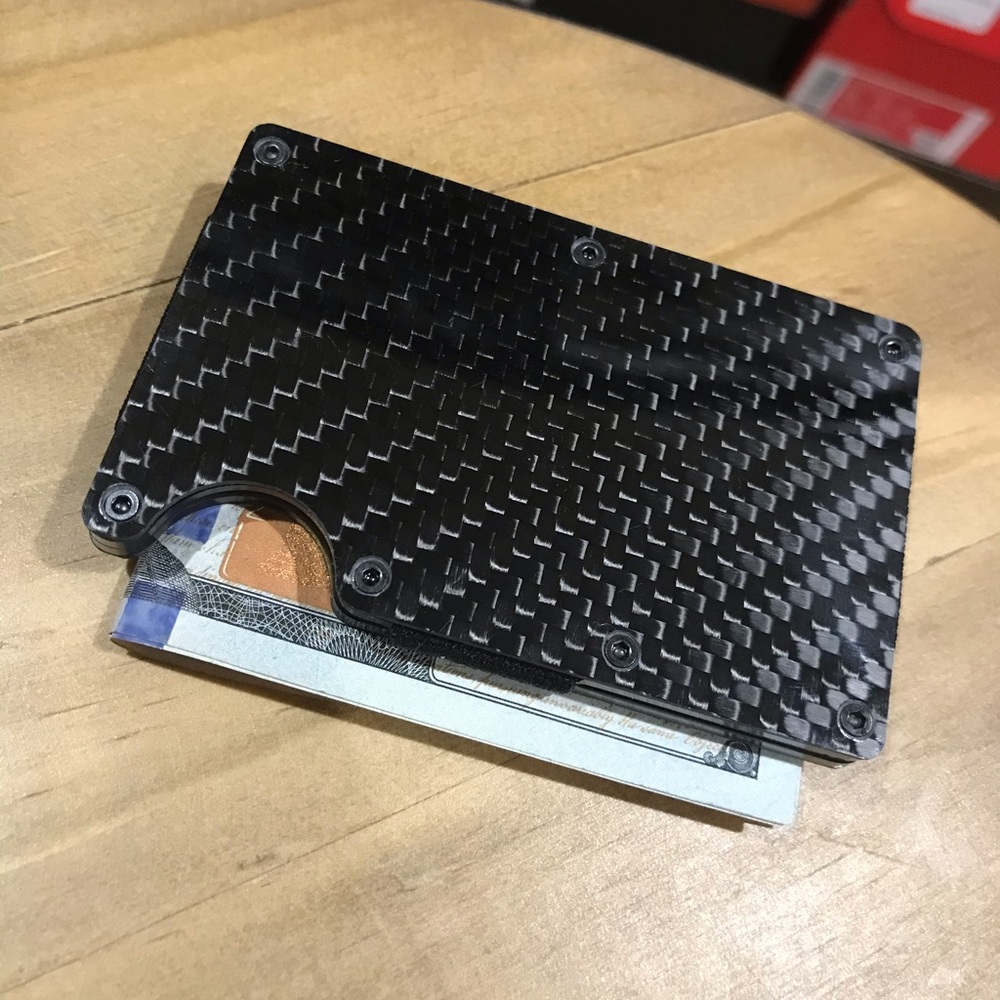 Carbon Fiber Money Clip. Low Profile Wallet. Gem